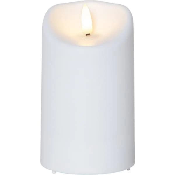 LED-blockljus med timer, vit INOMHUS/UTOMHUS Vit Vit 13 cm
