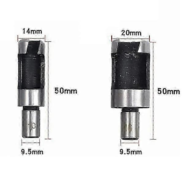 /EA/10 stk. Fassformede Korkstansar Chamfer Cutter Borbits Countersunk Bit Bor 1/4 tomme Hexagonnøgle