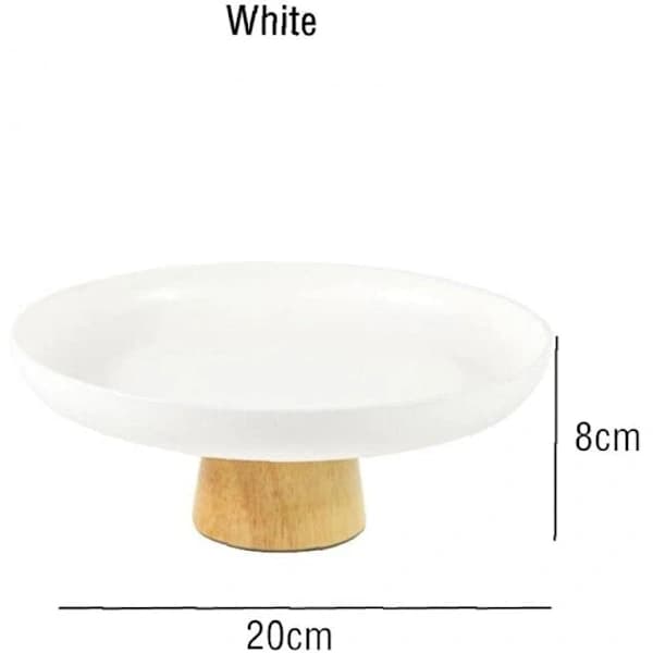 /EA/ Rund brett med solid trebase - Hvit