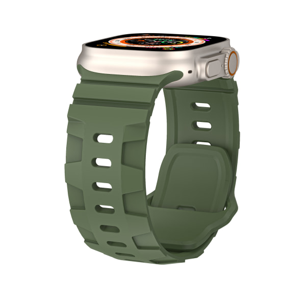 Sportarmbånd kompatibel med Apple Watch Ultra armbånd 42 mm-49mm, for menn, silikon, vanntette bånd for Apple Watch 8 SE 7 6 5 4 3 Ultra Widened Edition - Military Green 42/44/45/49mm universal