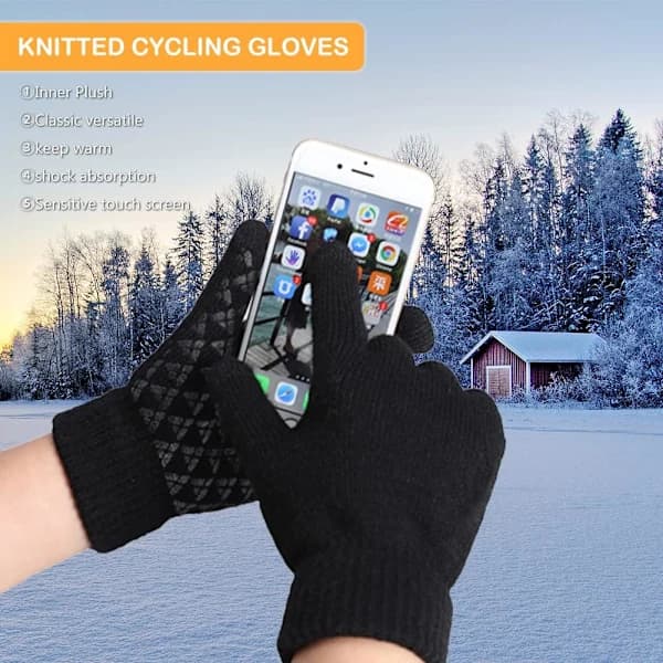 /EA/Svarta röda pekskärmshandskar, uppvärmda foderhandskar, cykelhandskar