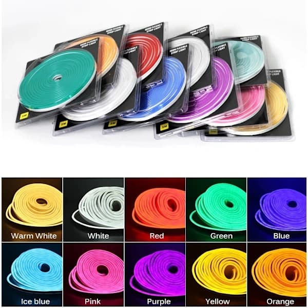 /EA/12V LED stripelys 6*12mm neon stripelys 5m sett (rødt lys)