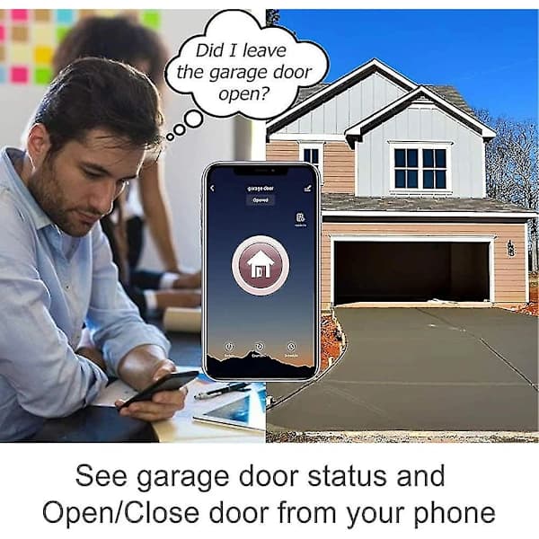 /EA/Universell garasjeportåpner, Smart Wifi garasjebryter med timerfunksjon for Amazon