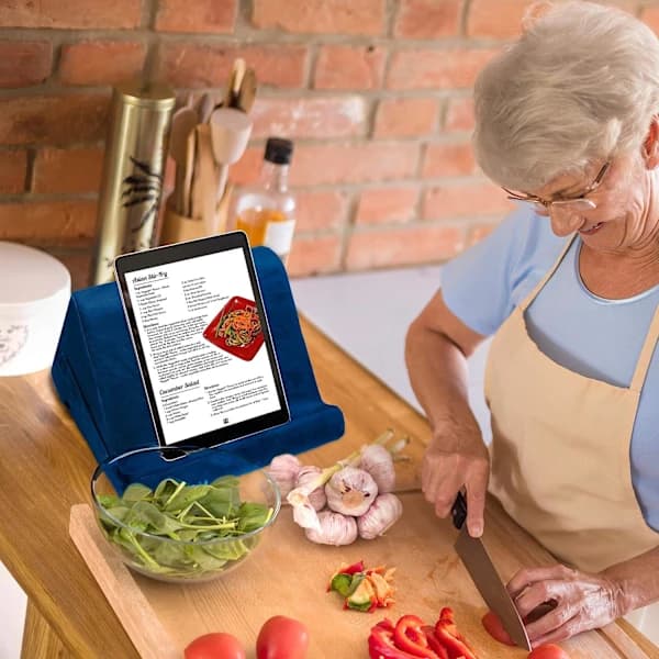 /EA/Pillow Pad Ultra Multi-Angle Blød Tablet Stand, Blå - Komfortabel