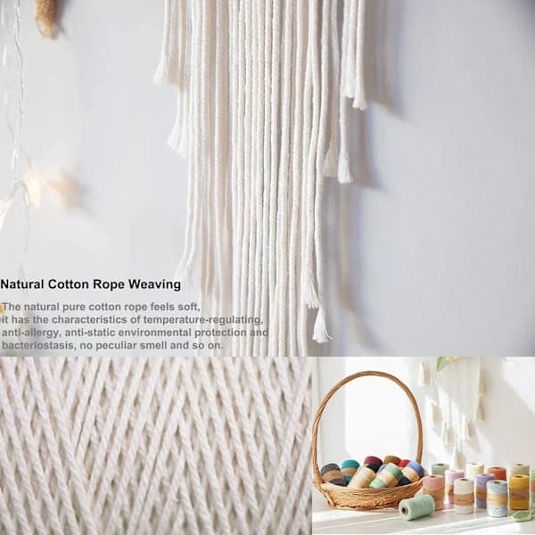 /EA/Bohemisk Makramé Väggbonad Måne Drömfångare Handvävd Vägg T