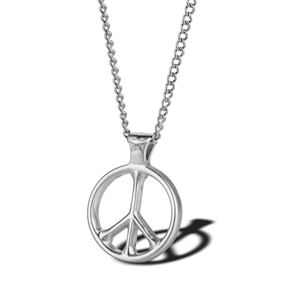 /EA/Fredssymbol Halsband - Titanstål (Silver 60cm)