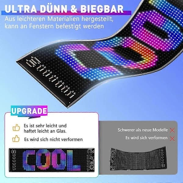 /EA/Belyst vindusbilde LED programmerbart digitalt skilt 7 x 17cm display designbelysning