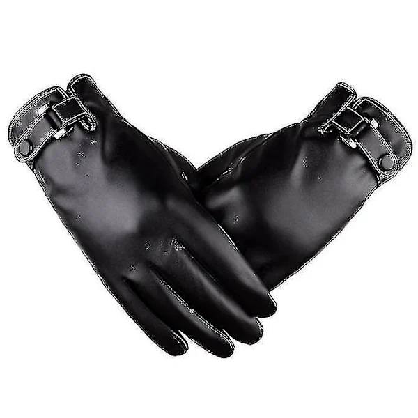 /EA/Herre Vinter Efterår Pu Læder Touch Screen Handsker Sort