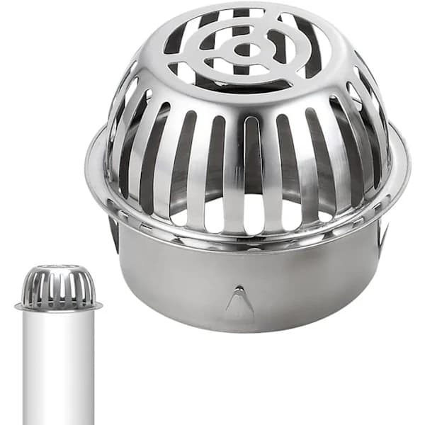 /EA/ Rustfrit stål tagrendebeskytter Ø100mm nedløbsrørsbeskytter tagrende p