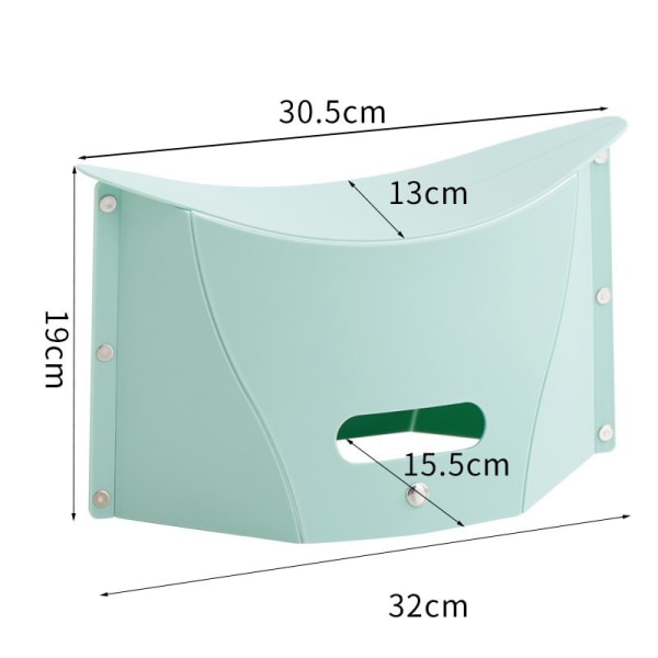 Kort foldeskammel Udendørs camping fiskeri multifunktionel bærbar håndkurv Foldestol transportabel plasttaburet Light green OPP