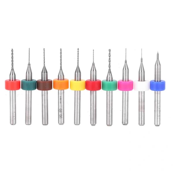 /EA/10 stk. Micro Twist Bits Legering Wolfram Stål Håndkretskort Borverktøy 0,1-1 mm
