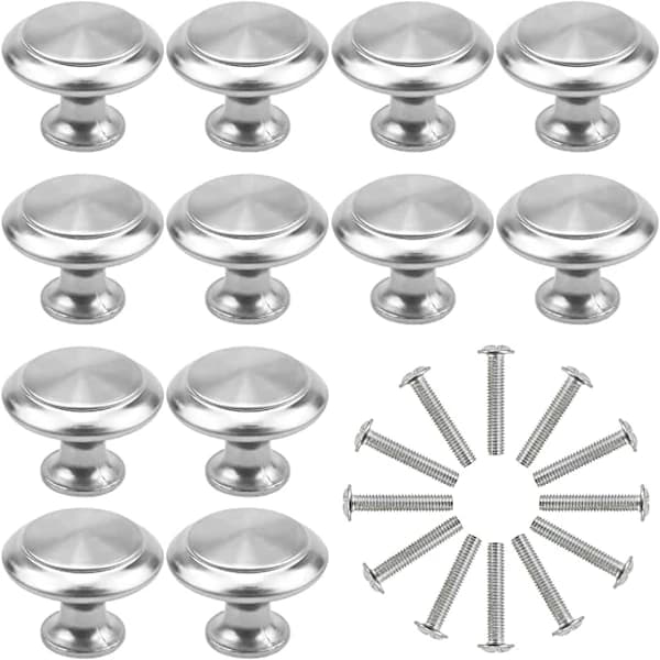 /EA/12 st silver 30 mm dörrknoppar, möbelknopp, enkelt hål