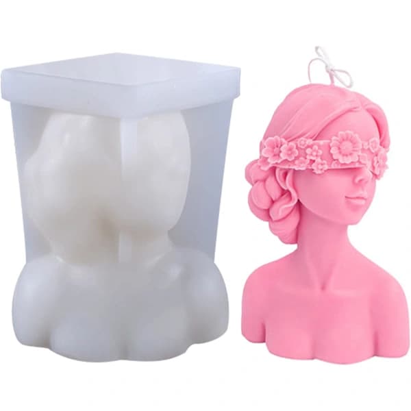 /EA/Silikoneform til kvinder, 3D med lukket silikonelysform, lys