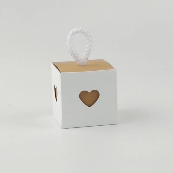 /EA/ (Vit+Gul) Presentförpackningslåda, 50 st Bröllopspresentask, Kartong