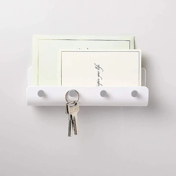 /EA/Avaimenperäteline 4 koukulla, seinään asennettava, postiteline, pieni hylly