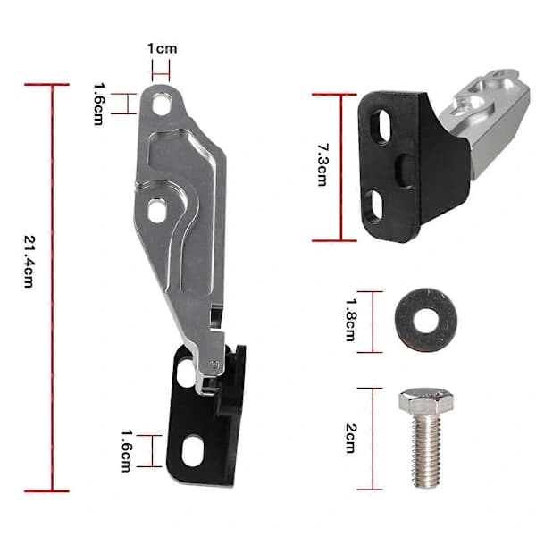 /EA/2 stk. Hurtig hættehængsel i aluminiumslegering Frigørelseshættehængsel Billet til EK 1996-2000 -1062-S