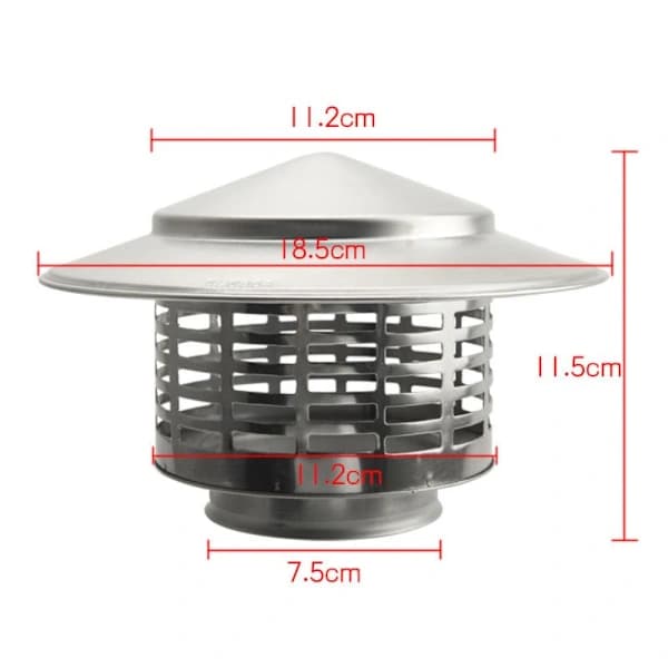 /EA/Ventilert Skorsteinshette 75MM 75mm