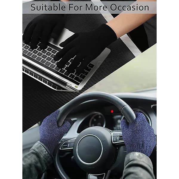 /EA/4 par Vinterstrikkede Touchscreen Handsker Varme Teksthandsker Elastiske Anti-skrid