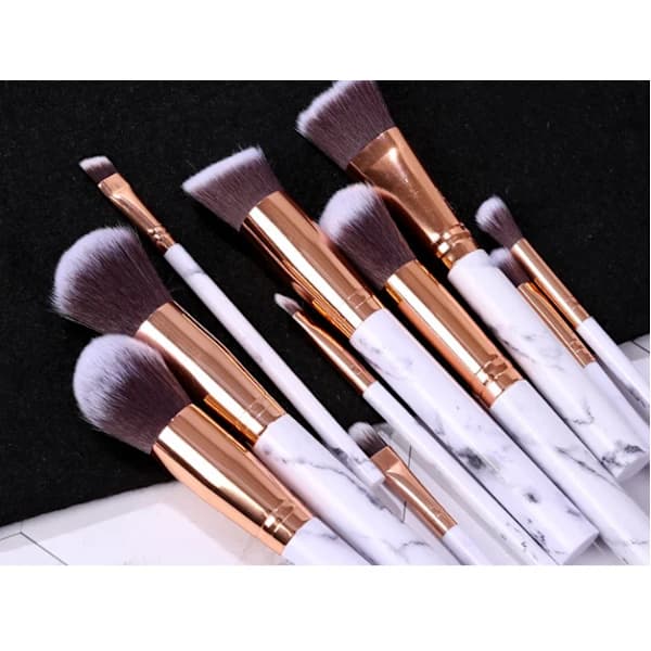 /EA/10 stk. professionelle makeupbørster, - Marmor