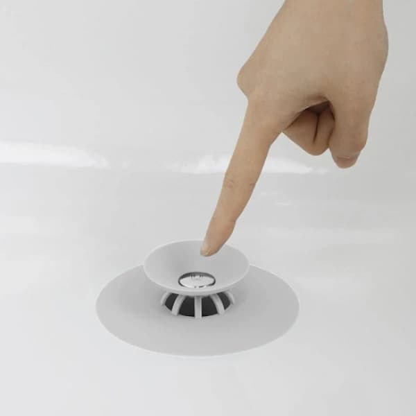 /EA/ Badekarsprop med hårstopper / Prop / Vaskeprop Hvid