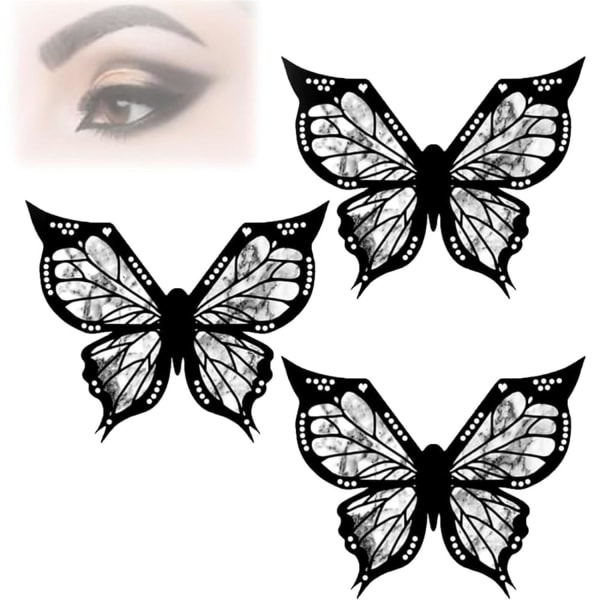 Fluttery Eyeliner Perfection Tool - Återanvändbar stencil för enkel fjärilsmakeup 3pcs