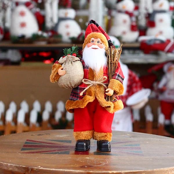 /EA/1 st mini stående tomtefigur traditionell röd jul
