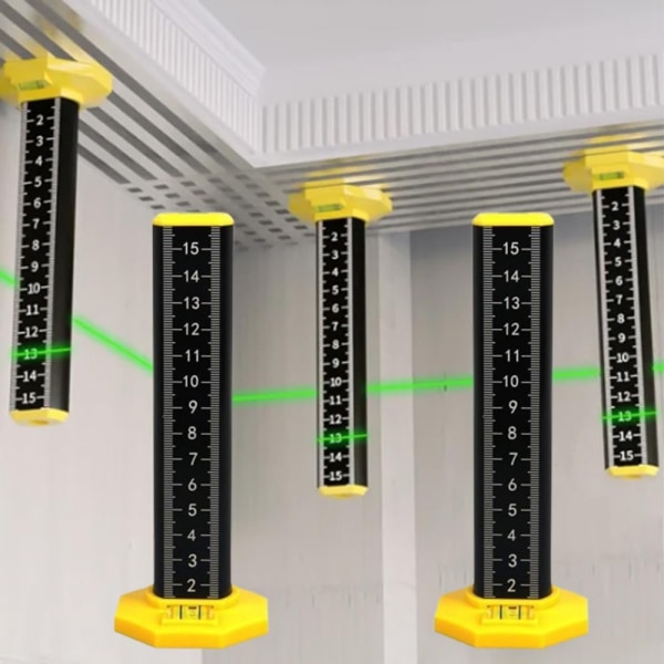 Tak- och golvplattor höjd linjal, dubbel användning mätlinjal med magnetisk bas