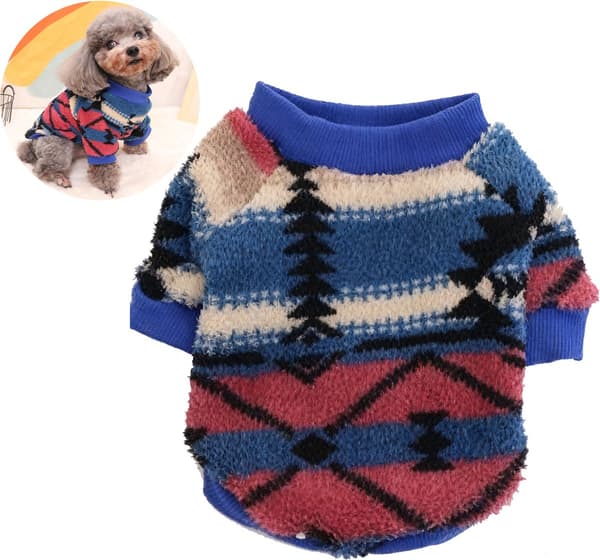 Hundegenser Myk Varm Polyester Pullover for Valper Katter og Små Hunder Vinter Daglig Bruk M 41 x 31 cm