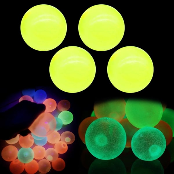 Lumiballs, Dreamballs - Ultimate 4st Set, Dream Balls Glow in The Dark That Stick Gul 4st