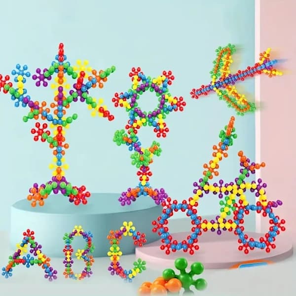 /EA/200 stk. Blommeblomst 3D Snefnug Byggeklodser-max