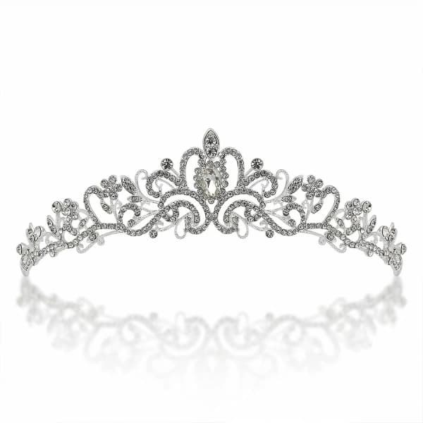 /EA/Kristallitiara Silverkrona Brud Prinsessa Strassi Hiuskoru Dekor-max