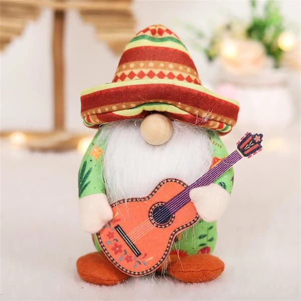 /EA/Bredbrättad hatt Rudolph dvärgdocka Musikinstrument dvärgdocka prydnad