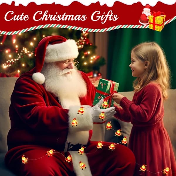 /EA/2m Julgransljus Jultomte Käpp Snögubbe Julklocka