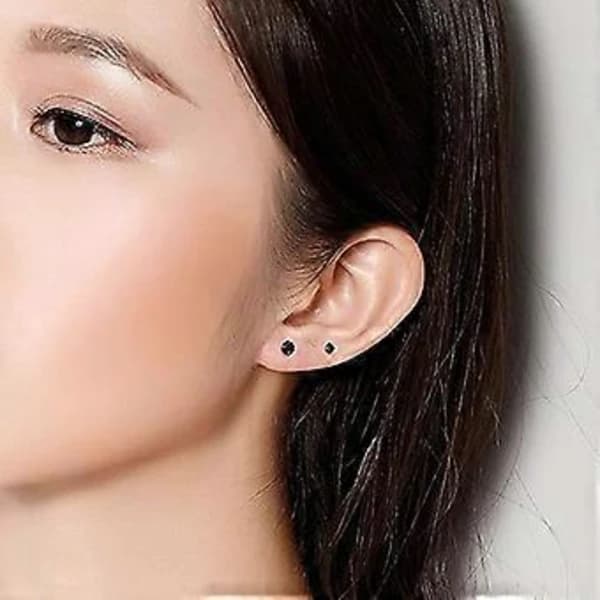 /EA/ 6 par sæt stiftøreringe, allergivenlige cubic zirconia stiftøreringe 316L rustfrit stål CZ 3-8mm