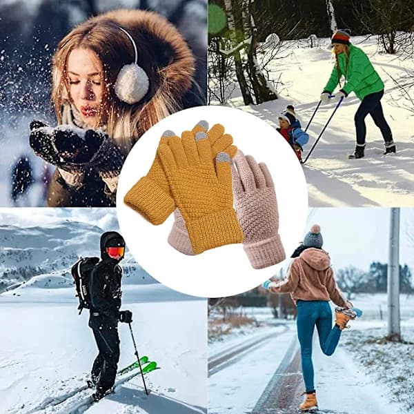 /EA/Vinter Touchscreen Hansker Varmstrikkede hansker Elastisk mansjett Vinterhansker stil 2
