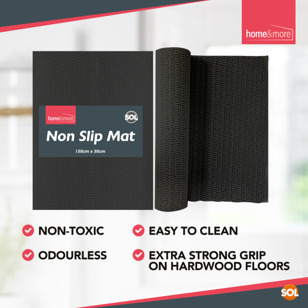 Svart Anti Slip Mat Roll 150x30cm | Grip Matting Matt låda Liner Multi Purpose