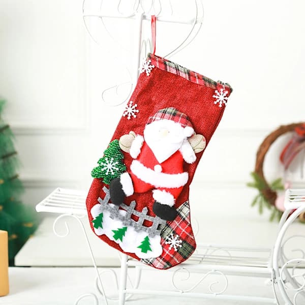 /EA/4 st juldekoration presentpåse tomte snögubbe stor present