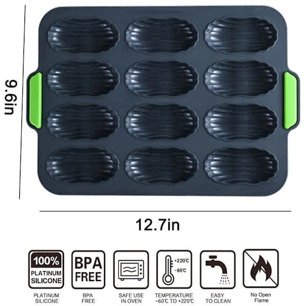 /EA/ Husholdnings Ramlös mørkegrå silikonform 12 pluss form av jern,