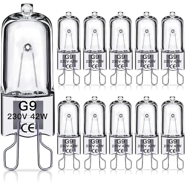 G9 halogenlampor 42W, 230V, 10-pack[mo] 42W