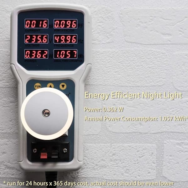 /EA/Rosa natlampe, LED-natlampe med stik, rund, lyssensor