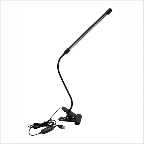 /EA/Skrivebordslampe USB-klemme Lampe SORT sort