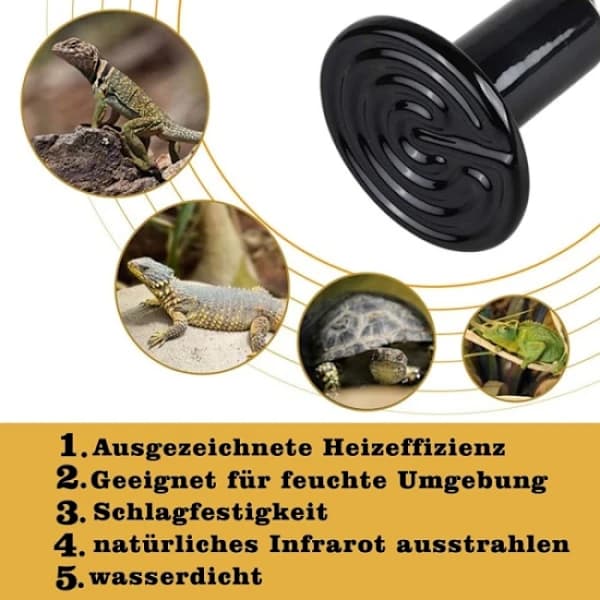 /EA/3 stk. keramiske krybdyrs varmelamper E27 køler
