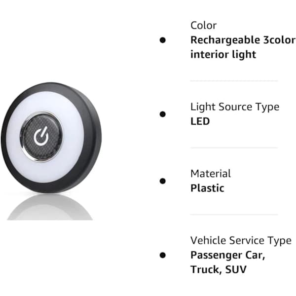 /EA/USB Genopladelig LED Loftslampe til Bil 12V Lysstærk Multi-Fu