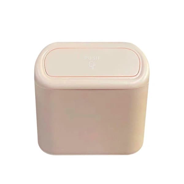 /EA/Rosa liten bil søppelbøtte med en rull søppelsekker, dekket, w