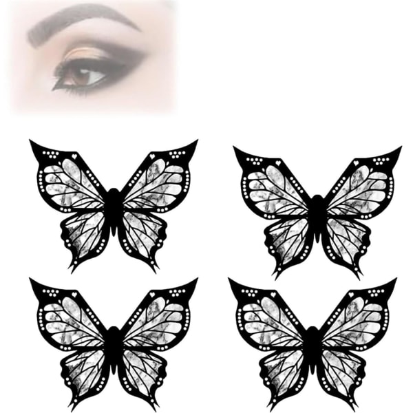 Fluttery Eyeliner Perfection Tool - Återanvändbar stencil för enkel fjärilsmakeup 4pcs