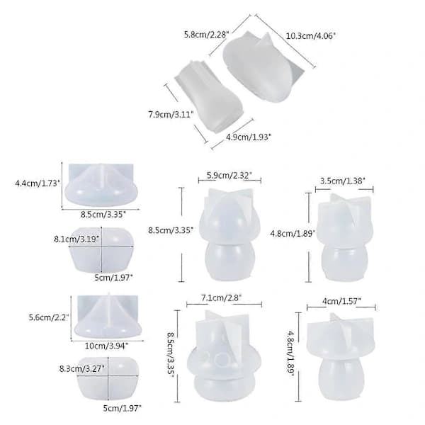 /EA/7 stk. DIY Krystal Dråbelim Aromaterapi Gipsforme Svamp Smykkeforme