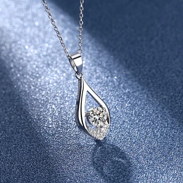 /EA/Moissanite Halskæde, Sølv Halskæde til Kvinder w