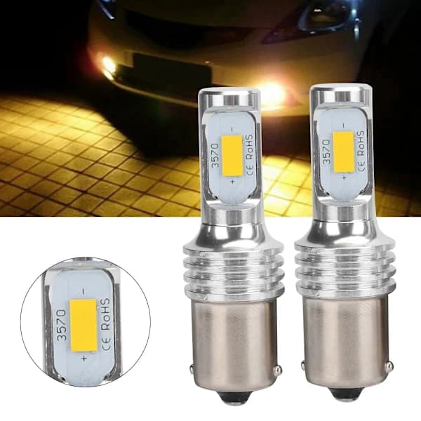 /EA/ 2 st 1156 BA15S 80W 8000K Backljus Gul Blinkers med Dekoder 12-24V Universal