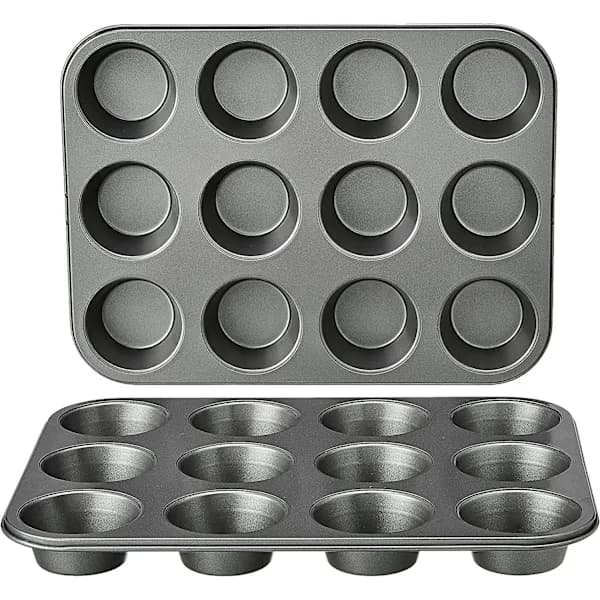 /EA/ Set med 2 non-stick muffinsformar i kolstål