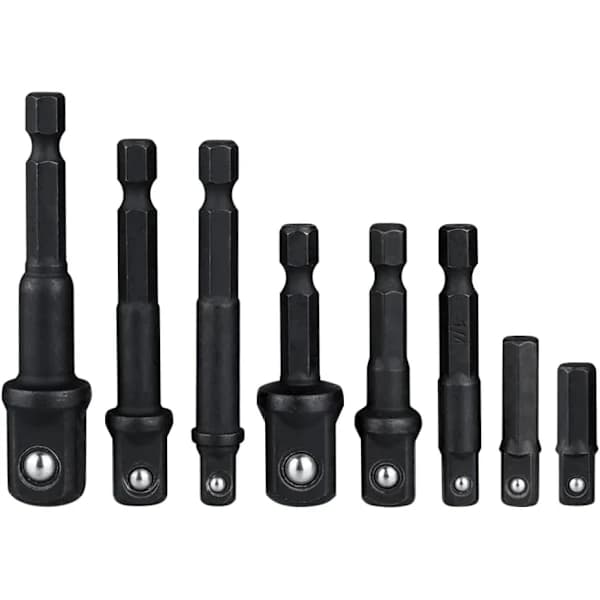 /EA/8 st 1/4\" Hex Skaft Snabbväxlingshylsadapter (1/4\" 1/2\" 3/8\")
